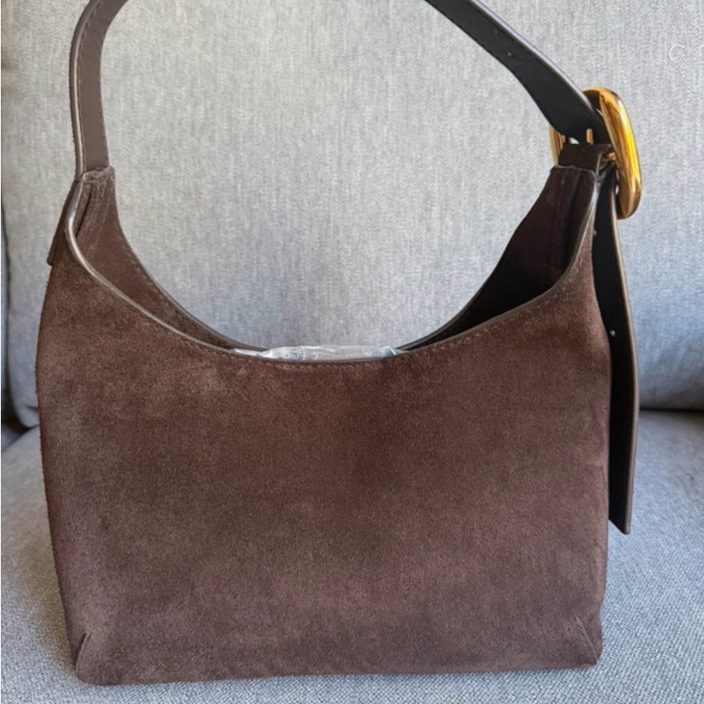 Madewell Brown Suede sculptural Shoulder Bag (dark carob) - Picture 2 of 7
